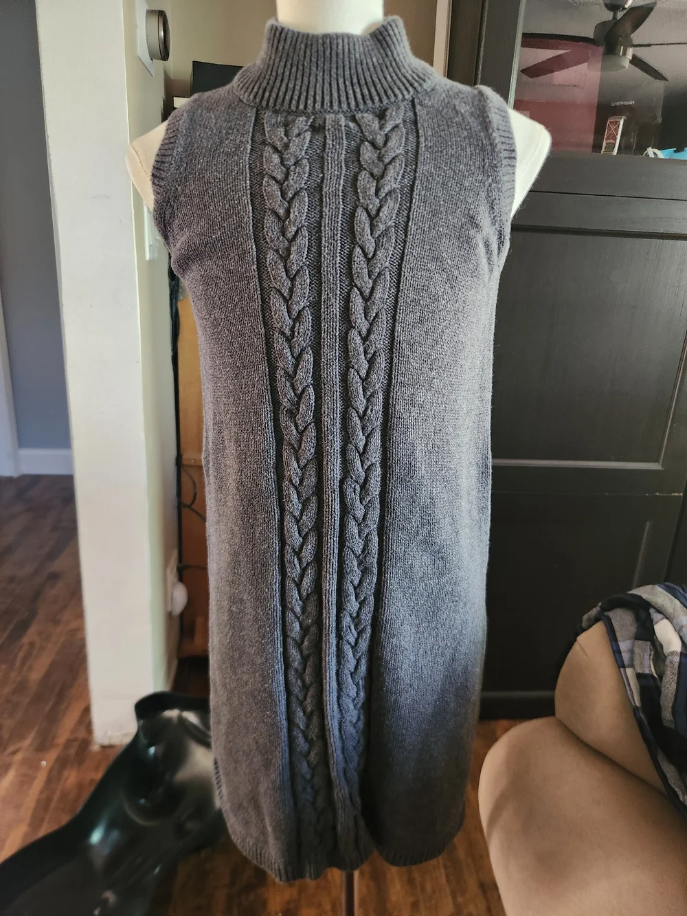Gymboree Gray Cable Knit Sleeveless Dress